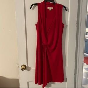 MICHAEL Michael Kors Red Ruched Wrap Mini Dress